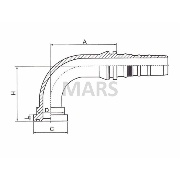 Hydr.konc. SFL 4SH Interlock  DN20 / 3/4" 90°
